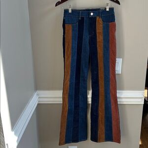 Tractr Nina High Rise Striped multicolor Flare Jeans NWT Size 2